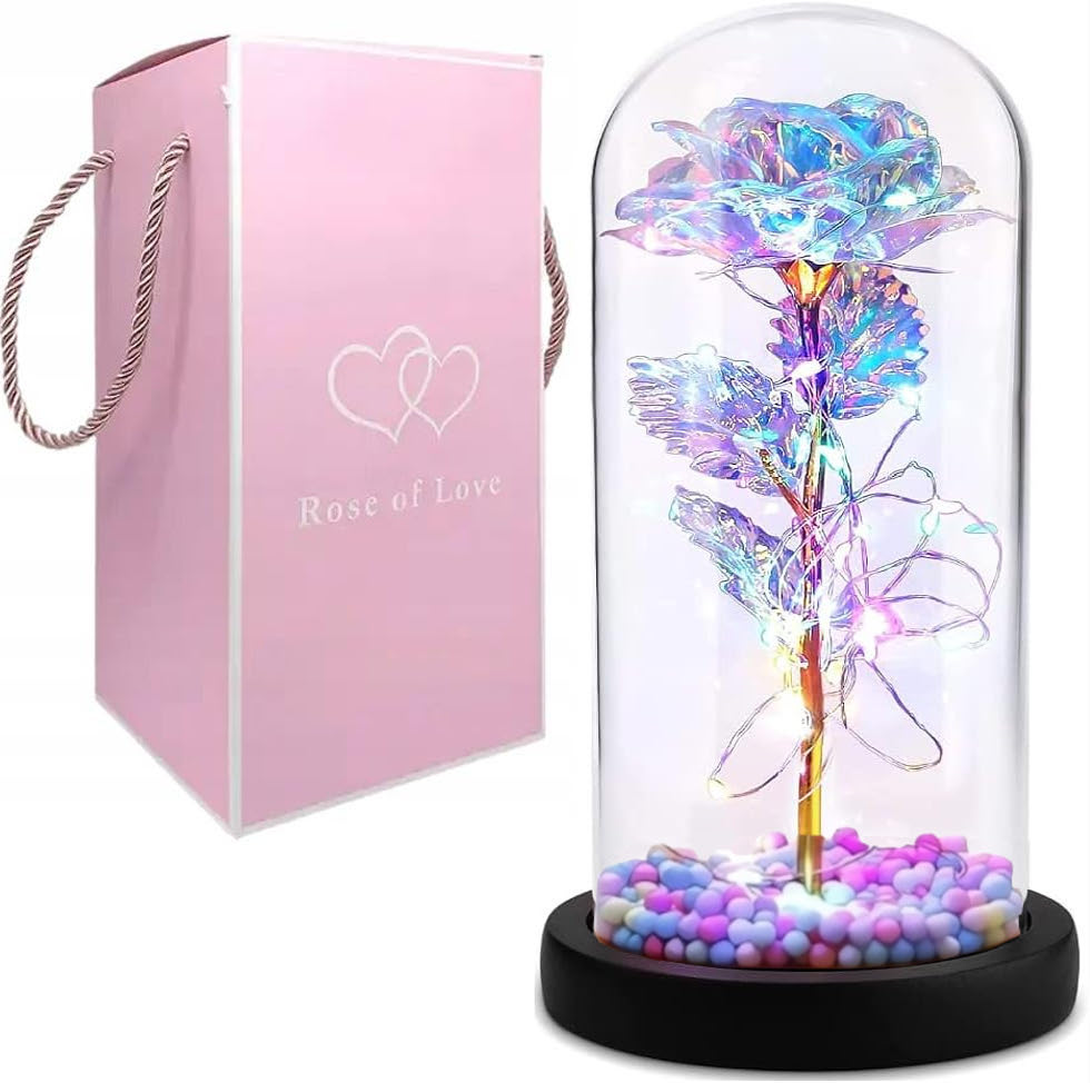 Crystal Eternal Rose with LED Glow & Gift Box